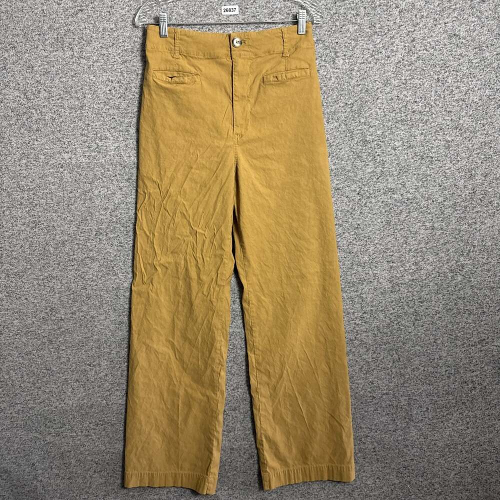 Maeve Women's Size 29T Brown Linen Blend The Colette Wide Leg Stretch Pants